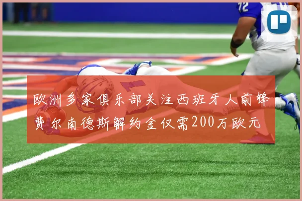 欧洲多家俱乐部关注西班牙人前锋费尔南德斯解约金仅需200万欧元